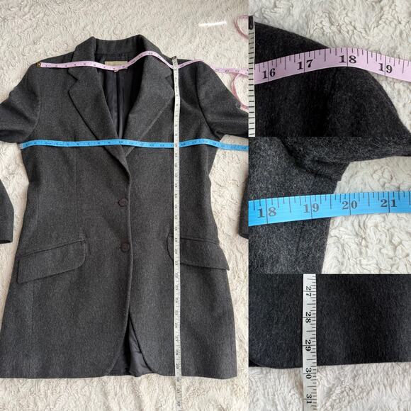 Calvin Klein wool blend blazer jacket vintage 90s charcoal grey single breasted - Picture 5 of 16